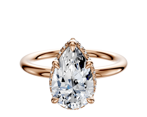 14K Rose Gold 4 Prong Collar Classic Dome 2.0mm Engagement Ring