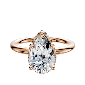 14K Rose Gold 4 Prong Collar Classic Dome 2.0mm Engagement Ring