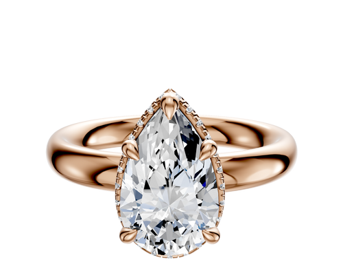 14K Rose Gold 4 Prong Collar Classic Dome 3.0mm Engagement Ring