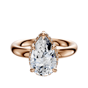 14K Rose Gold 4 Prong Collar Classic Dome 3.0mm Engagement Ring