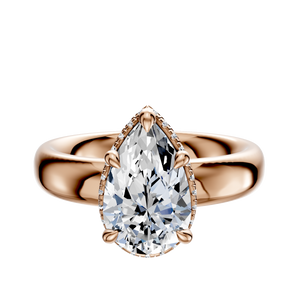 14K Rose Gold 4 Prong Collar Classic Dome 4.0mm Engagement Ring