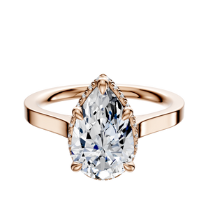 14K Rose Gold 4 Prong Collar Cathedral Flat 2.0mm Engagement Ring