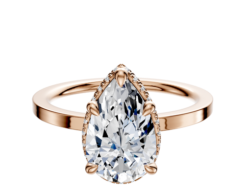 14K Rose Gold 4 Prong Collar Classic Flat 1.5mm Engagement Ring