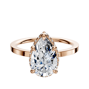 14K Rose Gold 4 Prong Collar Classic Flat 1.5mm Engagement Ring