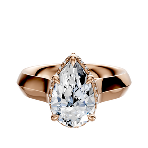 14K Rose Gold 4 Prong Collar Cathedral Knife Edge 4.0mm Engagement Ring