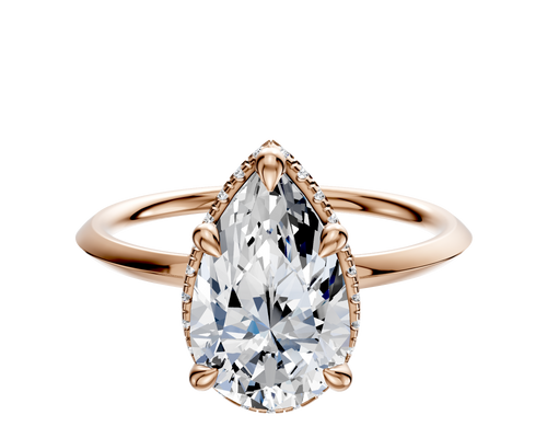 14K Rose Gold 4 Prong Collar Classic Knife Edge 1.5mm Engagement Ring