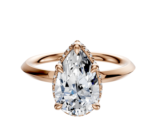 14K Rose Gold 4 Prong Collar Classic Knife Edge 2.0mm Engagement Ring