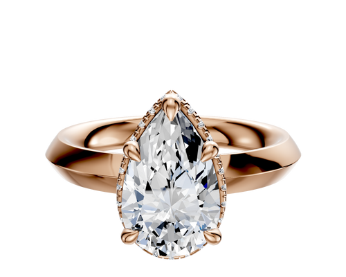 14K Rose Gold 4 Prong Collar Classic Knife Edge 3.0mm Engagement Ring