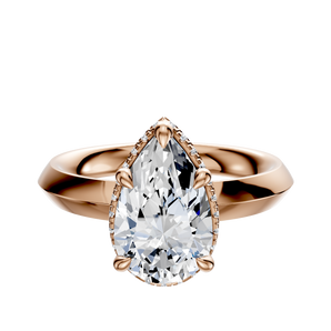 14K Rose Gold 4 Prong Collar Classic Knife Edge 3.0mm Engagement Ring