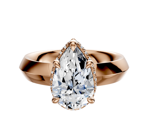 14K Rose Gold 4 Prong Collar Classic Knife Edge 4.0mm Engagement Ring