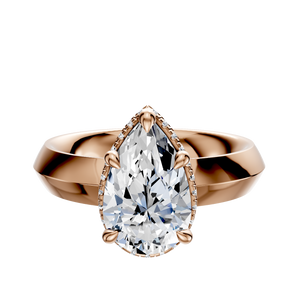 14K Rose Gold 4 Prong Collar Classic Knife Edge 4.0mm Engagement Ring