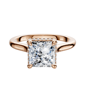 14K Rose Gold 4 Prong Collar Cathedral Dome 2.0mm Engagement Ring