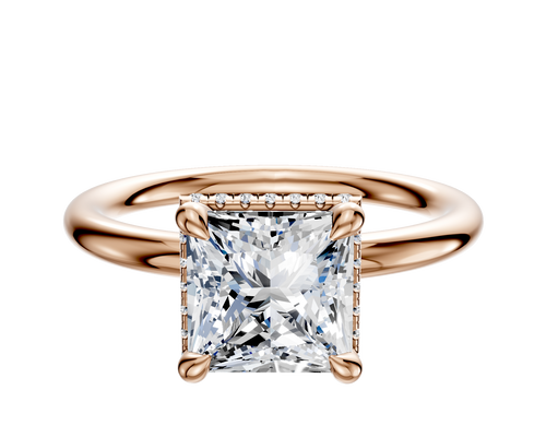 14K Rose Gold 4 Prong Collar Classic Dome 2.0mm Engagement Ring