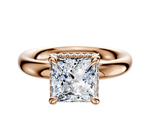 14K Rose Gold 4 Prong Collar Classic Dome 3.0mm Engagement Ring