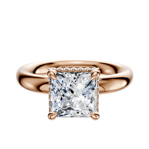 14K Rose Gold 4 Prong Collar Classic Dome 3.0mm Engagement Ring