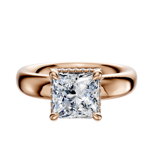 14K Rose Gold 4 Prong Collar Classic Dome 4.0mm Engagement Ring