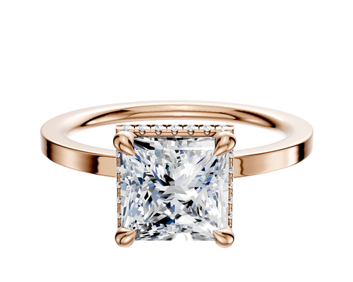 14K Rose Gold 4 Prong Collar Classic Flat 1.5mm Engagement Ring