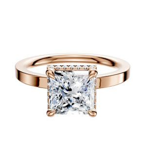 14K Rose Gold 4 Prong Collar Classic Flat 2.0mm Engagement Ring