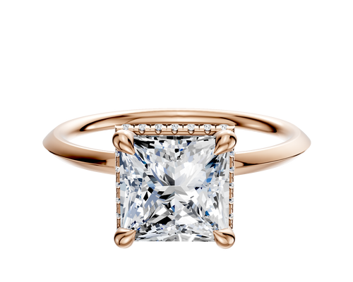 14K Rose Gold 4 Prong Collar Classic Knife Edge 1.5mm Engagement Ring