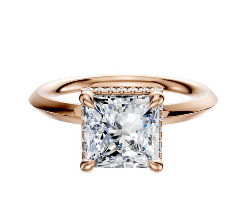 14K Rose Gold 4 Prong Collar Classic Knife Edge 2.0mm Engagement Ring