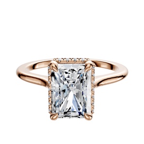 14K Rose Gold 4 Prong Collar Cathedral Dome 1.5mm Engagement Ring