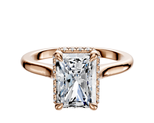 14K Rose Gold 4 Prong Collar Cathedral Dome 2.0mm Engagement Ring