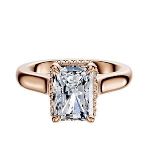 14K Rose Gold 4 Prong Collar Cathedral Dome 3.0mm Engagement Ring