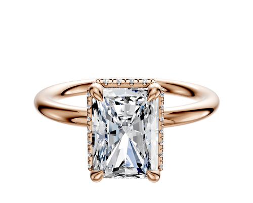 14K Rose Gold 4 Prong Collar Classic Dome 2.0mm Engagement Ring