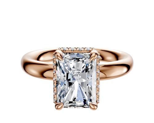 14K Rose Gold 4 Prong Collar Classic Dome 3.0mm Engagement Ring