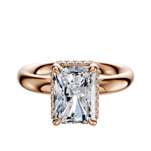 14K Rose Gold 4 Prong Collar Classic Dome 3.0mm Engagement Ring