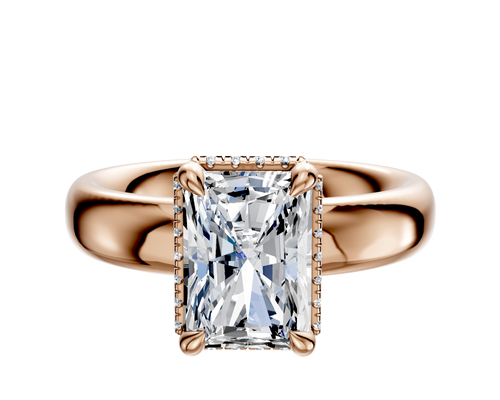 14K Rose Gold 4 Prong Collar Classic Dome 4.0mm Engagement Ring