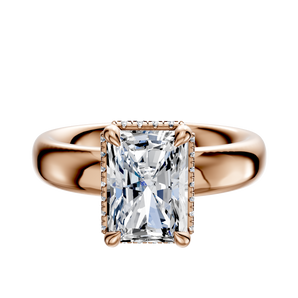 14K Rose Gold 4 Prong Collar Classic Dome 4.0mm Engagement Ring