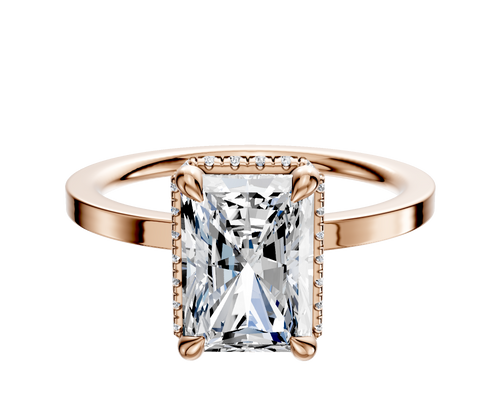 14K Rose Gold 4 Prong Collar Classic Flat 1.5mm Engagement Ring