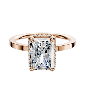 14K Rose Gold 4 Prong Collar Classic Flat 1.5mm Engagement Ring