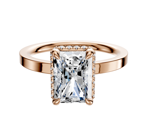 14K Rose Gold 4 Prong Collar Classic Flat 2.0mm Engagement Ring