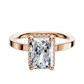 14K Rose Gold 4 Prong Collar Classic Flat 2.0mm Engagement Ring