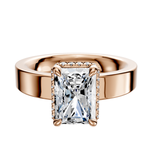 14K Rose Gold 4 Prong Collar Classic Flat 4.0mm Engagement Ring