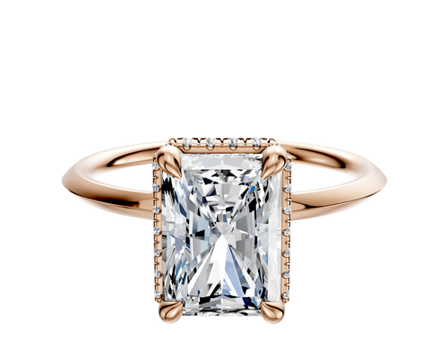 14K Rose Gold 4 Prong Collar Classic Knife Edge 1.5mm Engagement Ring