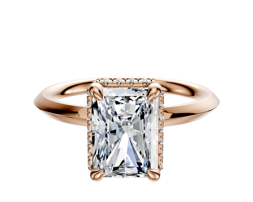 14K Rose Gold 4 Prong Collar Classic Knife Edge 2.0mm Engagement Ring