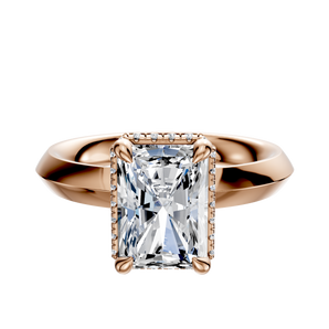 14K Rose Gold 4 Prong Collar Classic Knife Edge 3.0mm Engagement Ring