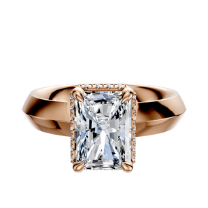 14K Rose Gold 4 Prong Collar Classic Knife Edge 4.0mm Engagement Ring