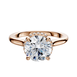 14K Rose Gold 4 Prong Collar Cathedral Dome 2.0mm Engagement Ring