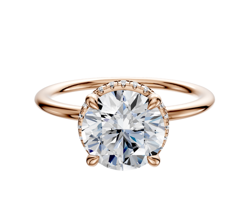 14K Rose Gold 4 Prong Collar Classic Dome 1.5mm Engagement Ring