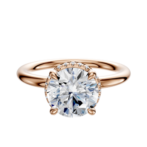 14K Rose Gold 4 Prong Collar Classic Dome 2.0mm Engagement Ring