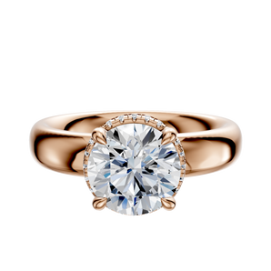 14K Rose Gold 4 Prong Collar Classic Dome 4.0mm Engagement Ring