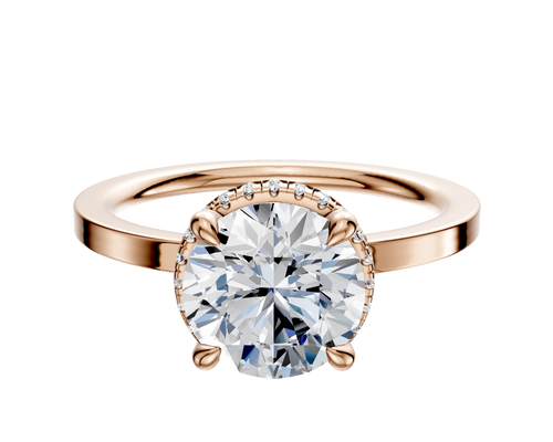 14K Rose Gold 4 Prong Collar Classic Flat 1.5mm Engagement Ring