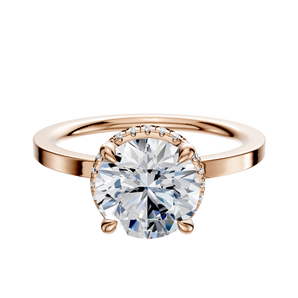 14K Rose Gold 4 Prong Collar Classic Flat 1.5mm Engagement Ring