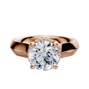 14K Rose Gold 4 Prong Collar Cathedral Knife Edge 4.0mm Engagement Ring