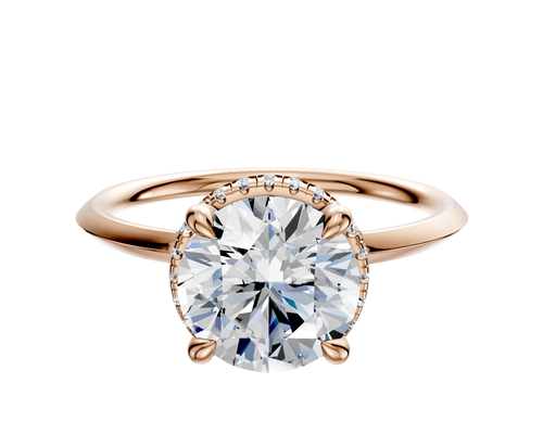 14K Rose Gold 4 Prong Collar Classic Knife Edge 1.5mm Engagement Ring