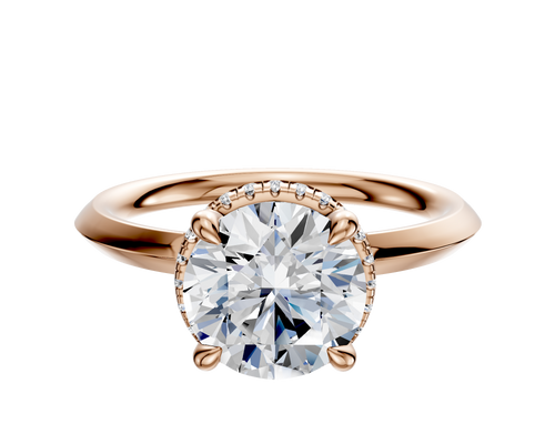 14K Rose Gold 4 Prong Collar Classic Knife Edge 2.0mm Engagement Ring